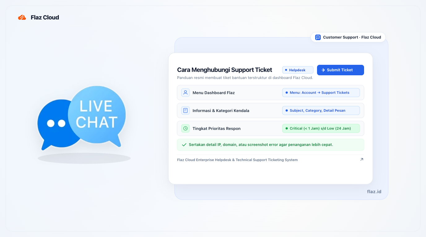 Cara Menghubungi Support Ticket Flaz Cloud