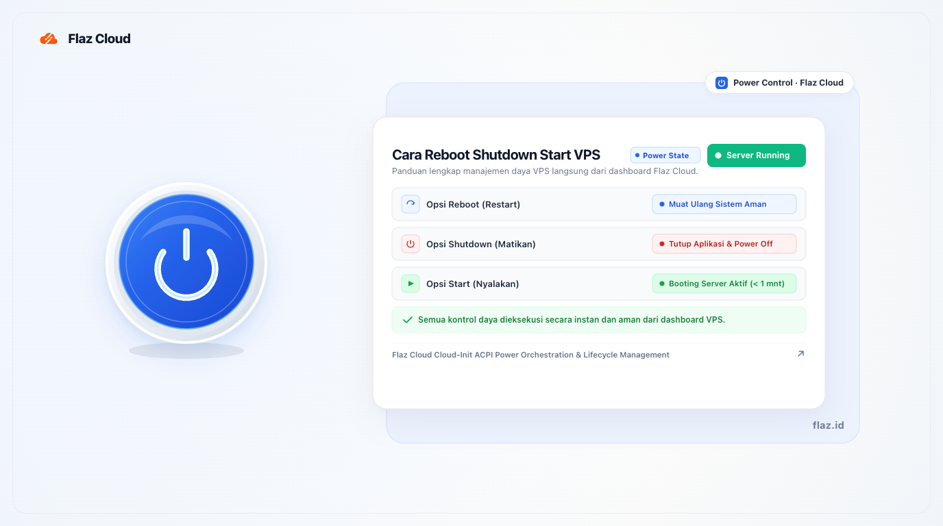 Cara Reboot Shutdown Start VPS Flaz Cloud